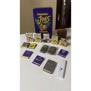 Vintage Camel Smokin Joes Racing Collector Lot Lighters Tins Matchbooks Display